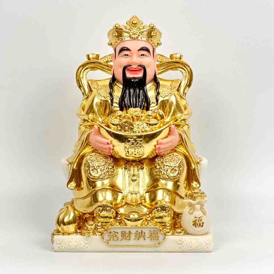 Tượng Thần Tài Thần Tiền Đá Cao Cấp Vàng Kim T0169